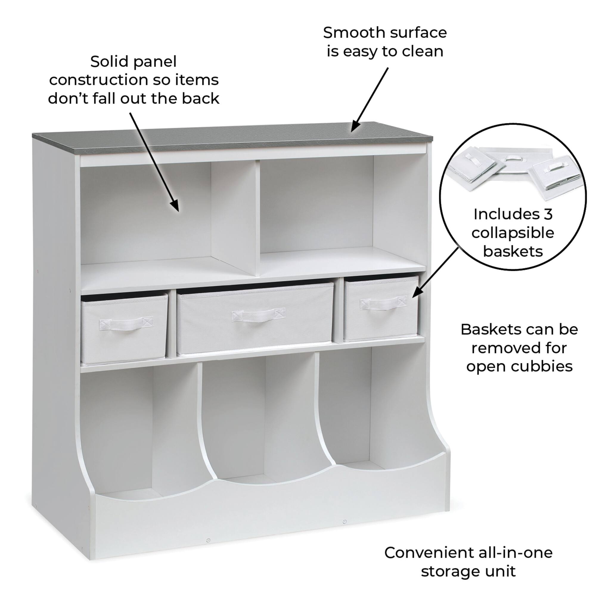 Badger Basket Combo Bin Storage Unit With Three Baskets